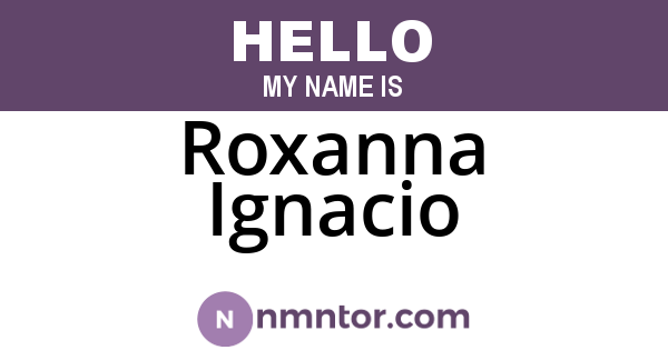 Roxanna Ignacio