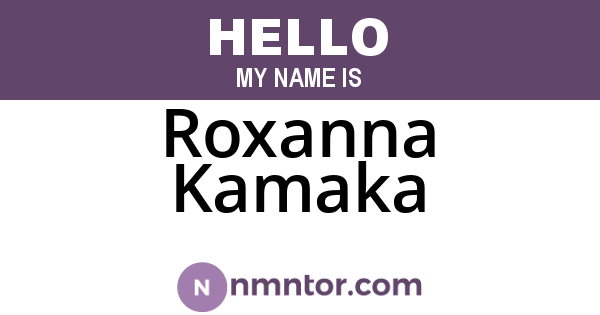 Roxanna Kamaka