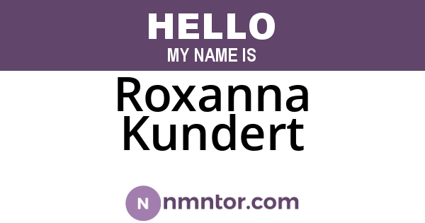 Roxanna Kundert