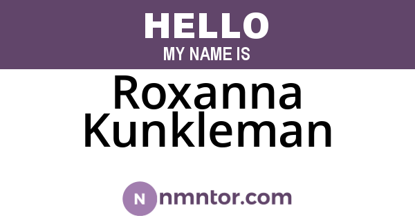 Roxanna Kunkleman