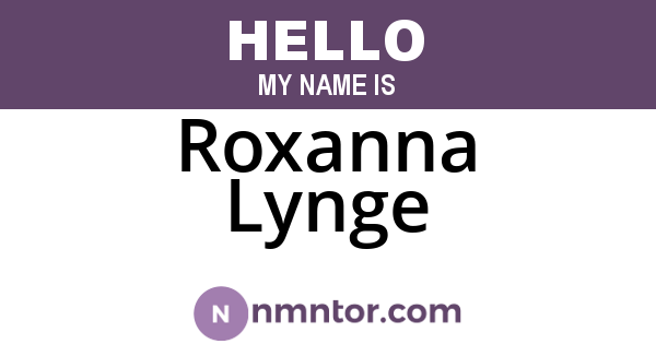 Roxanna Lynge