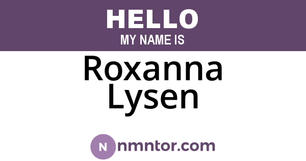 Roxanna Lysen