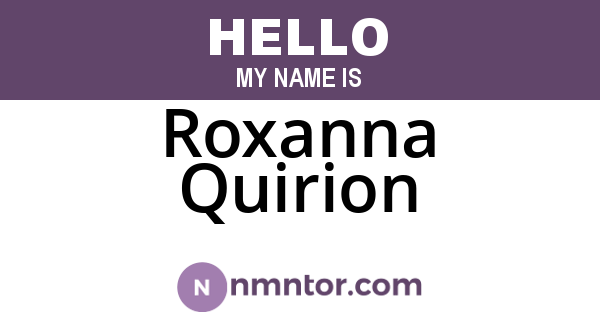 Roxanna Quirion