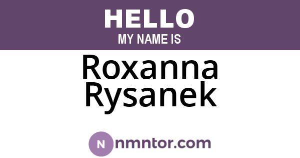 Roxanna Rysanek