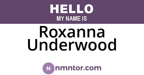 Roxanna Underwood
