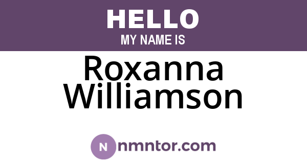 Roxanna Williamson