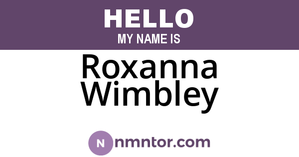 Roxanna Wimbley