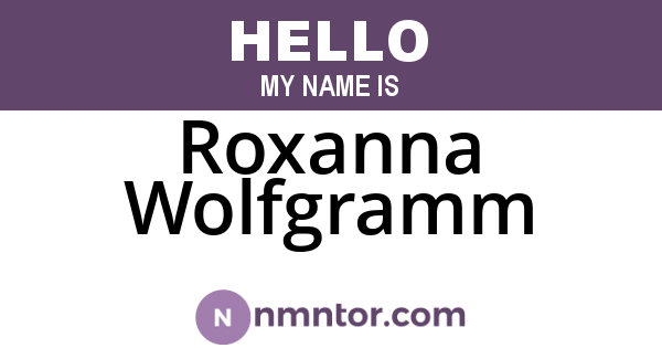 Roxanna Wolfgramm