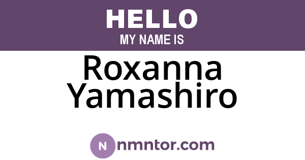 Roxanna Yamashiro