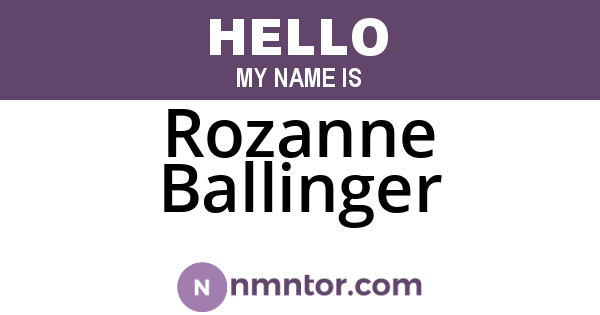 Rozanne Ballinger