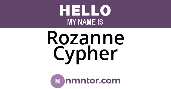 Rozanne Cypher