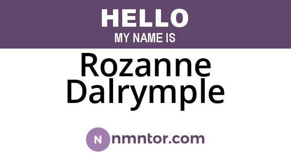 Rozanne Dalrymple
