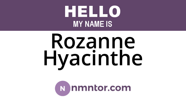 Rozanne Hyacinthe