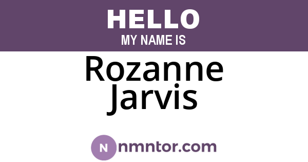 Rozanne Jarvis