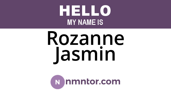 Rozanne Jasmin