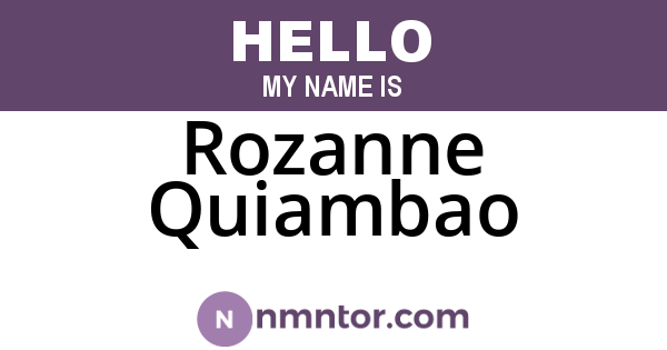 Rozanne Quiambao