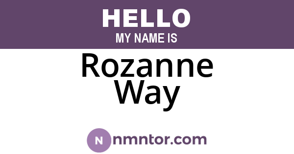 Rozanne Way