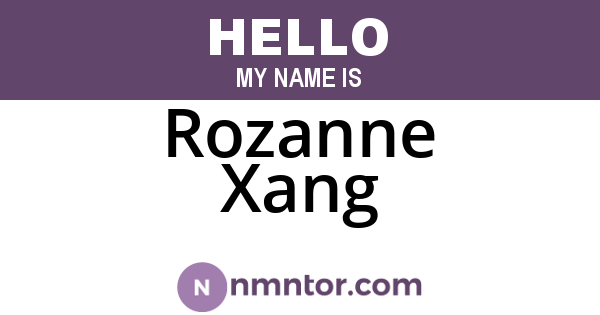 Rozanne Xang