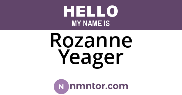 Rozanne Yeager