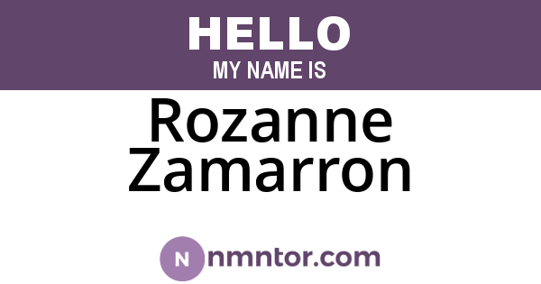 Rozanne Zamarron