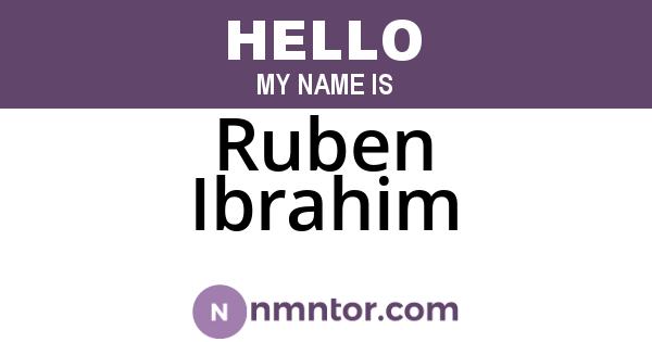 Ruben Ibrahim