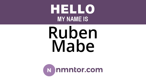 Ruben Mabe