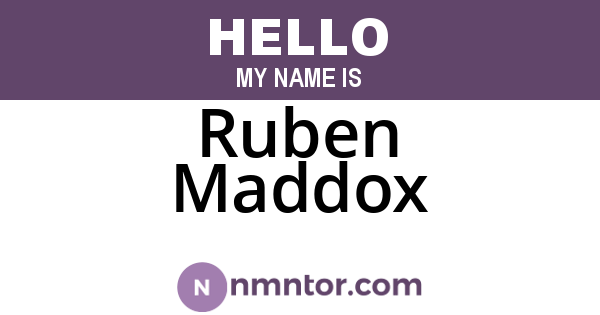 Ruben Maddox