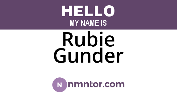 Rubie Gunder