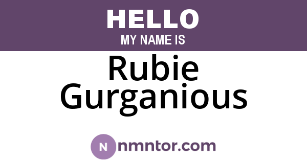 Rubie Gurganious