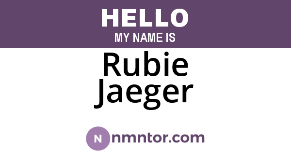 Rubie Jaeger