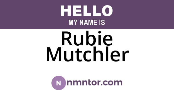 Rubie Mutchler