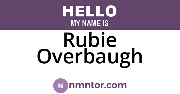 Rubie Overbaugh