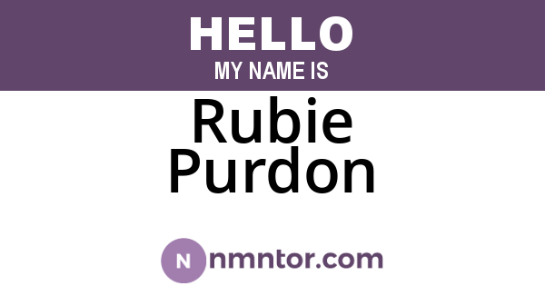 Rubie Purdon