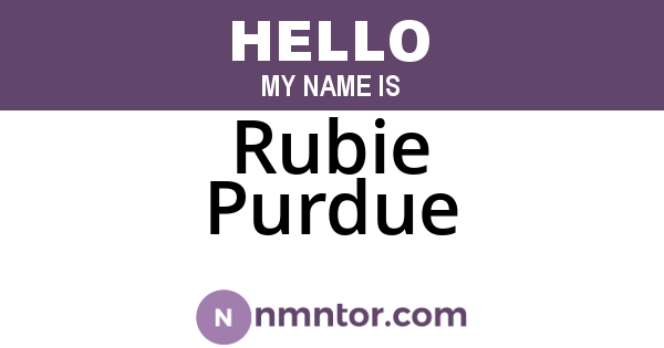 Rubie Purdue
