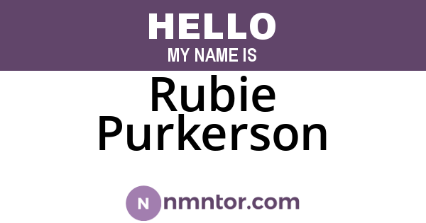 Rubie Purkerson