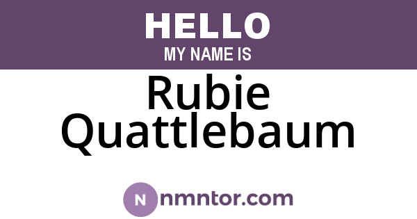 Rubie Quattlebaum