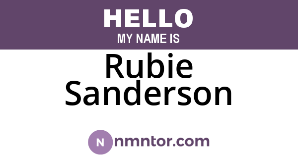 Rubie Sanderson