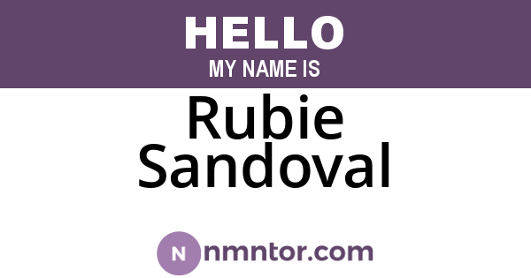 Rubie Sandoval