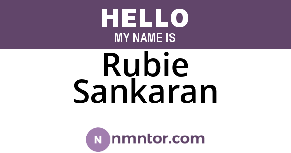 Rubie Sankaran