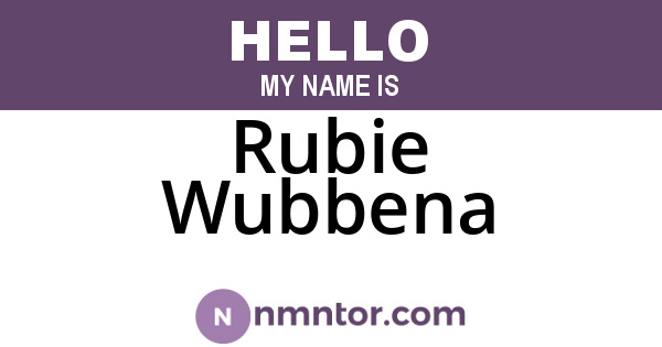 Rubie Wubbena
