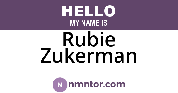 Rubie Zukerman