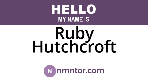 Ruby Hutchcroft
