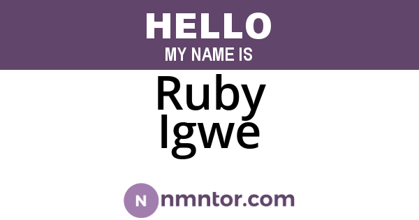 Ruby Igwe