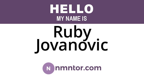 Ruby Jovanovic