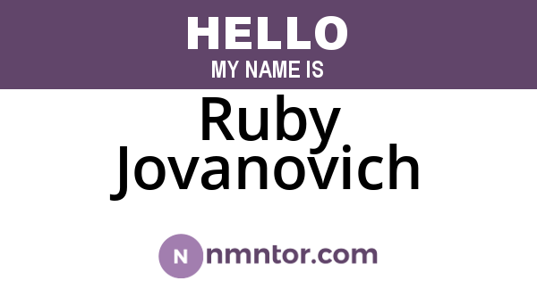 Ruby Jovanovich