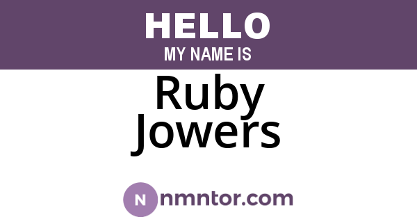 Ruby Jowers