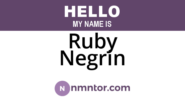 Ruby Negrin