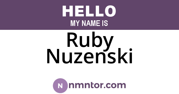 Ruby Nuzenski
