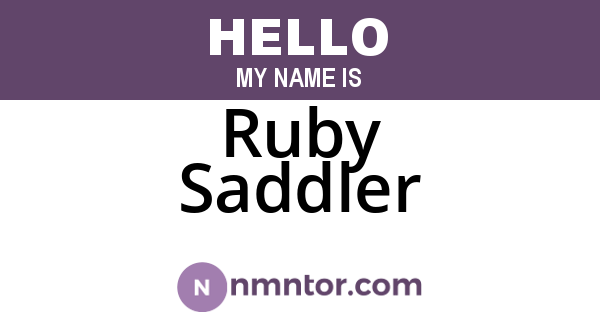 Ruby Saddler