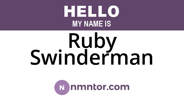 Ruby Swinderman